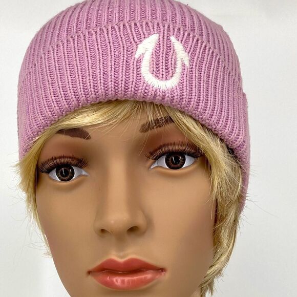 NWT True Religion Brand Jeans Light Purple Beanie 100% Cotton - Picture 1 of 7